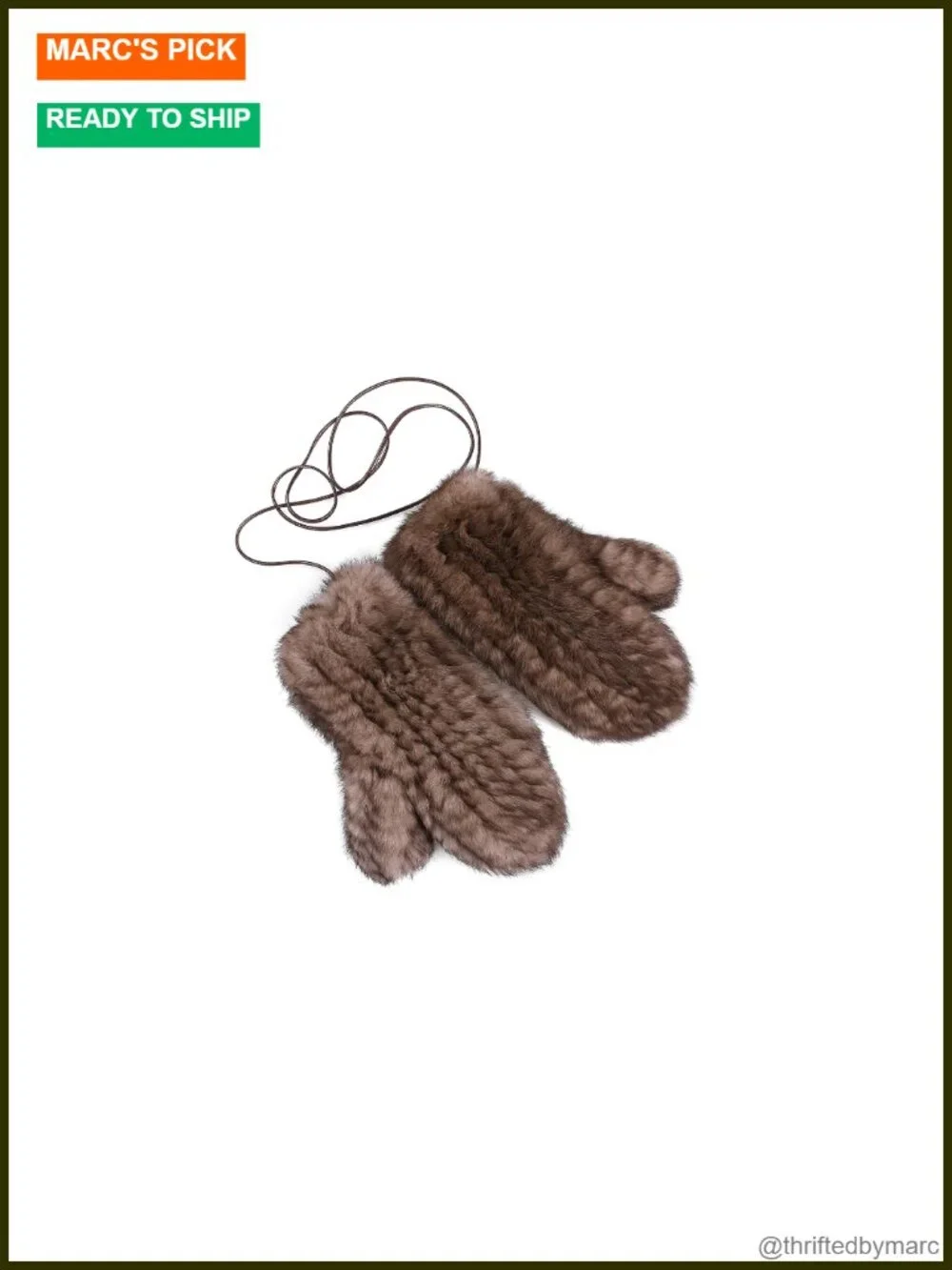Luxury Women's Genuine Rabbit Fur Knitted Mittens - Soft Winter Cold Weather